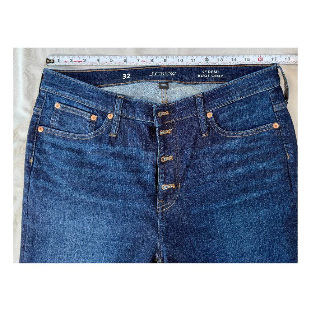 J. Crew 9" demi-boot crop jeans in Dark Worn wash - Size 32 - Picture 5 of 9